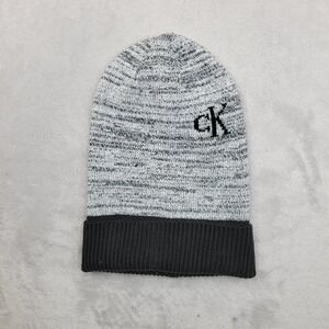 Calvin Klein Hat Mens Beanie Cap Winter Cold Stretch Pull On CK‎ Grey Adult OSFM